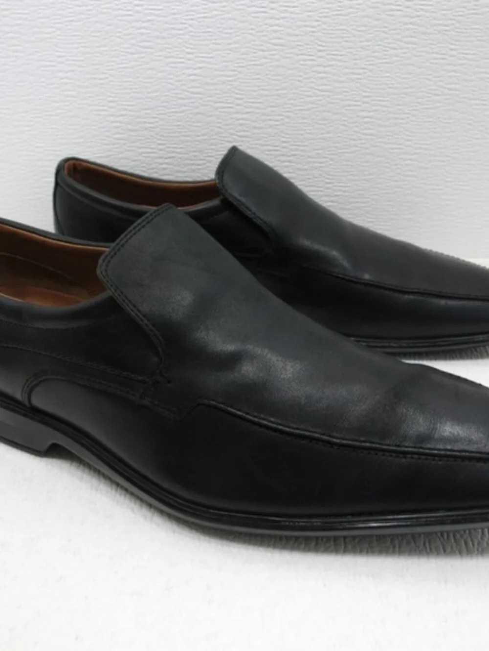 Clarks Flexlight Black Leather Loafers Comfort Dress Footwear Men's Shoes 10 M